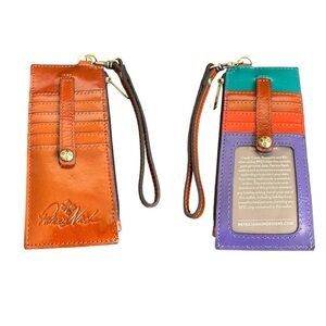 Patricia Nash Alanna Bifold Wristlet Wallet Flat ID Card Case Holder Leather